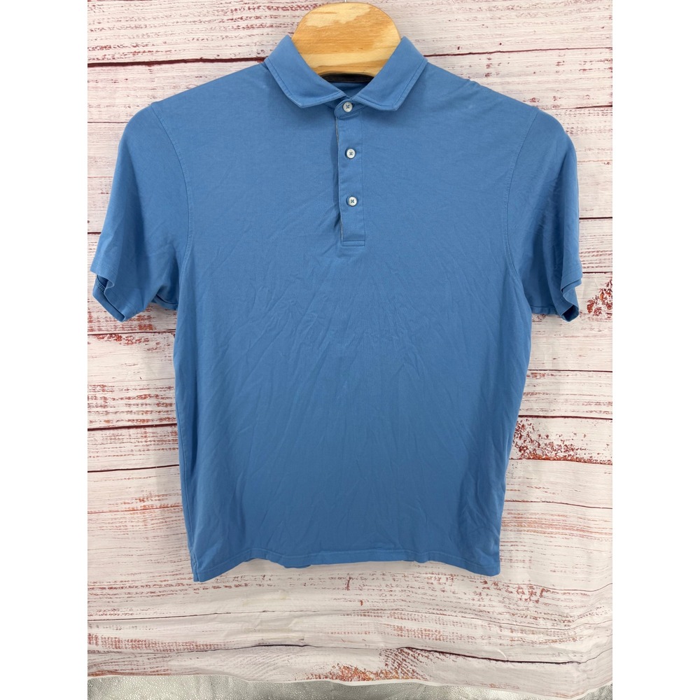 Fish Hippie Co Polo Shirt Mens XL Blue Short Sleeve Collared Button Up‎ Casual